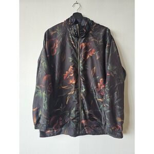 Vintage Avon Jacket Womens XL Floral Full Zip Lightweight Nylon 90s‎ Retro